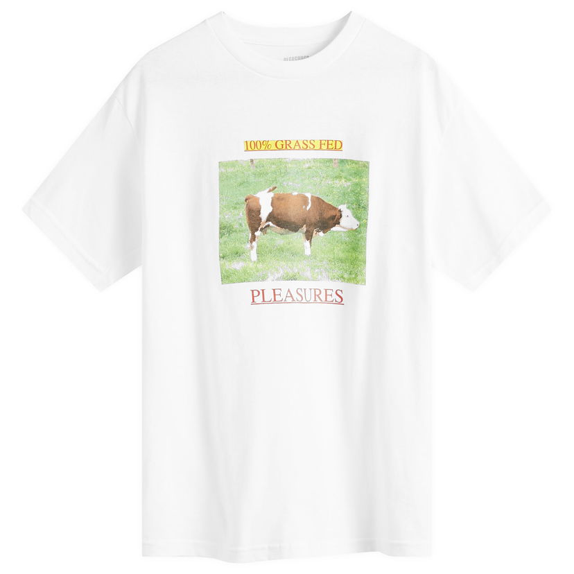 Majica kratkih rukava Pleasures Pleasures Grass Fed Graphic T-Shirt Bijela | P24W042-WHITE