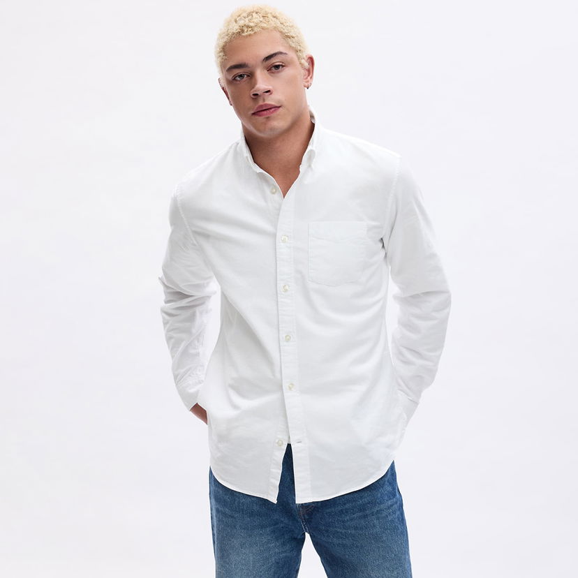 Košulja GAP Standard Oxford Shirt White V2 Global Bijela | 619568-02