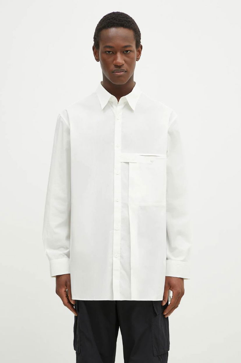 Košulja Y-3 Y-3 Pleated Pocket Relaxed Fit Shirt Bijela | JL6665