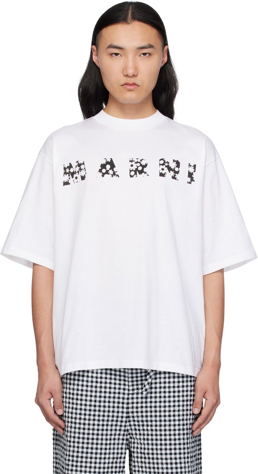 Majica kratkih rukava Marni Marni Pop Fields Logo T-Shirt Bijela | HUMU0223IP USCX50