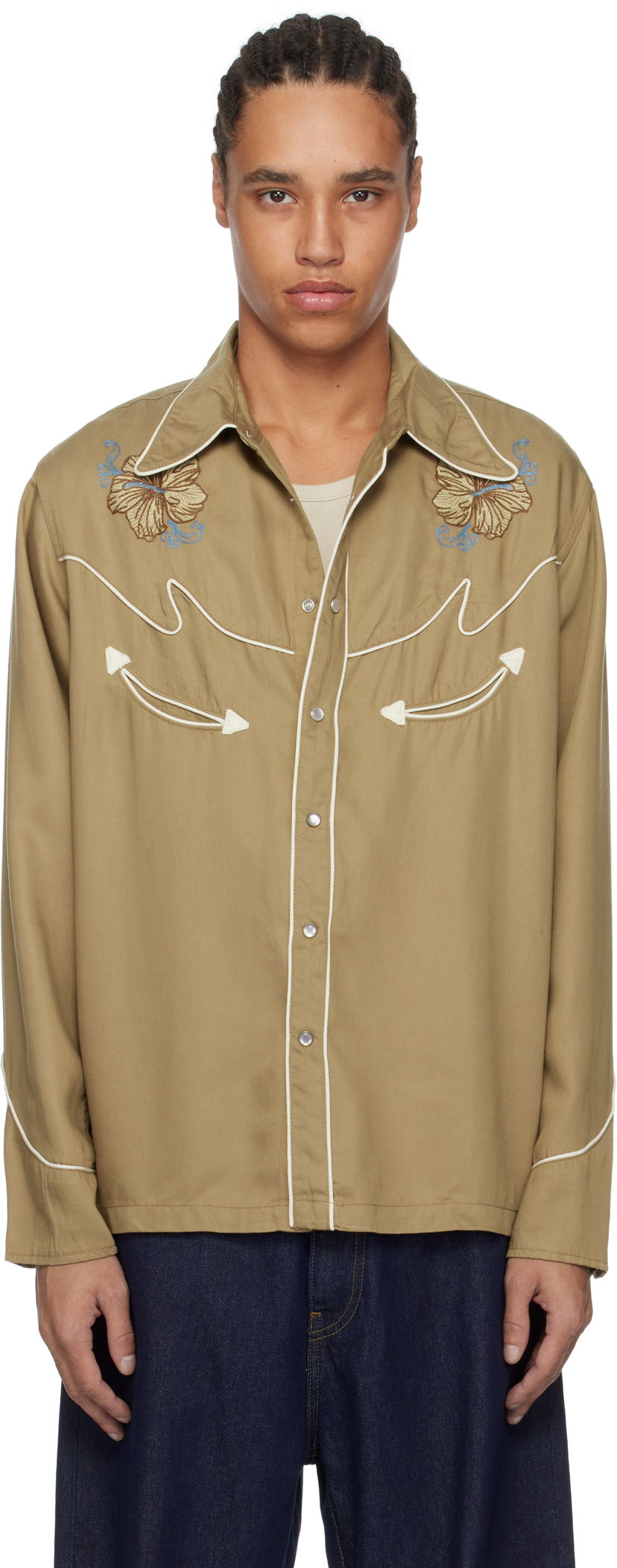 Košulja Nudie Jeans Nudie Jeans Gonzo Cowboy Flower Shirt Smeđa | 140885