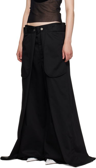 Hlače Jean Paul Gaultier Oliver Edition 'The Wrap' Wide Leg Trousers Crna | 24/27-F-PA113P-C048-00, 3