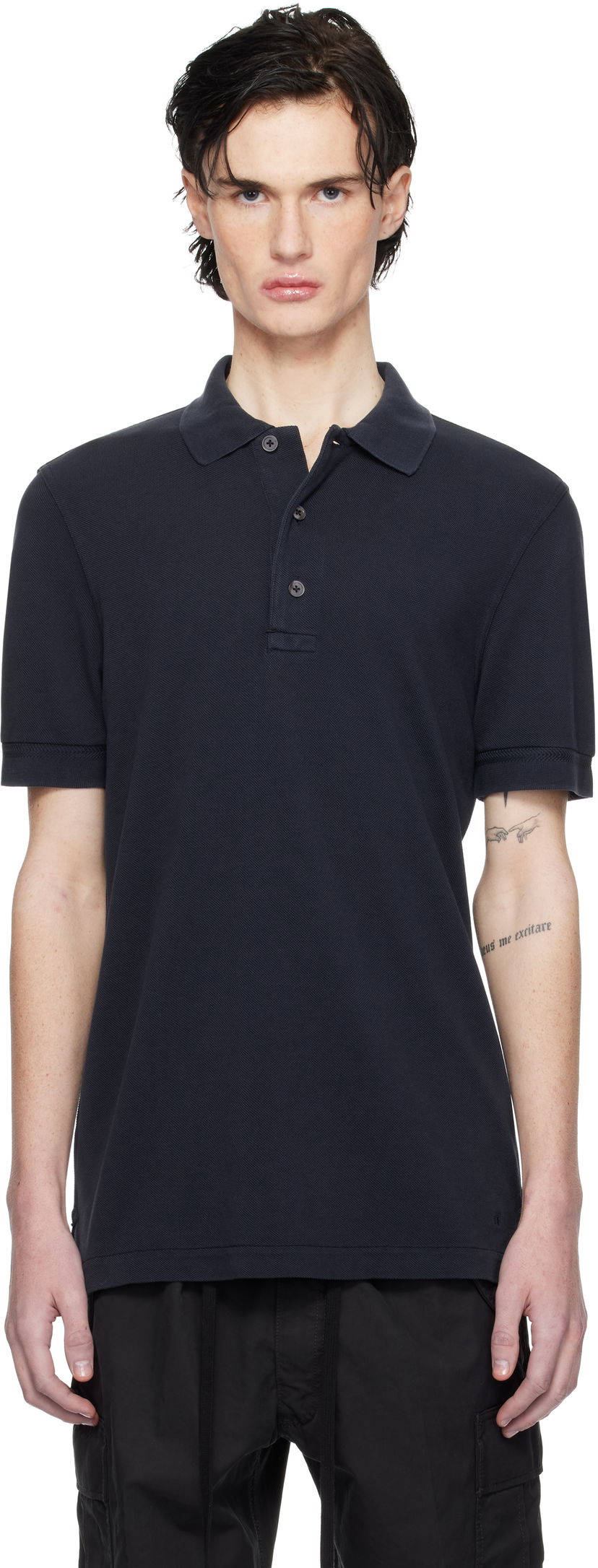 Polo majica Tom Ford Three-Button Polo Shirt Tamnoplava | JPS011-JMT009S25