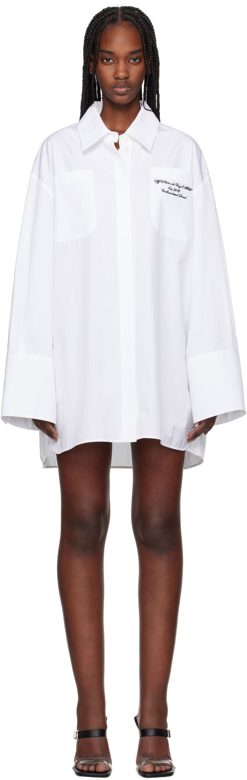 Košulja Off-White Off-White Poplin Roxy Shirt Dress Bijela | OWDG009S25FAB0010110