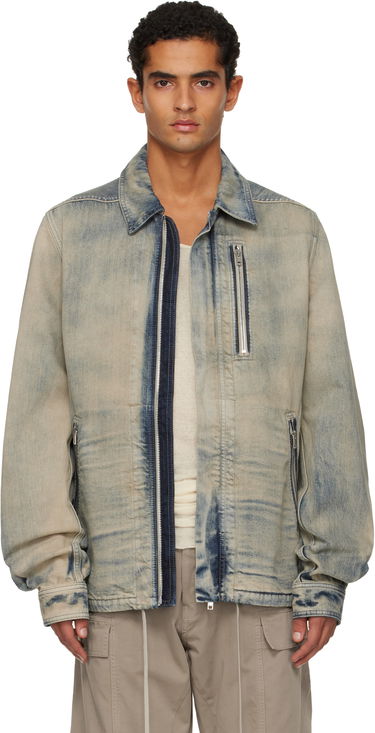 Jakna Rick Owens DRKSHDW Concordians Concealed Zipfront Denim Jacket Plava | DU02E7775 DMP, 0