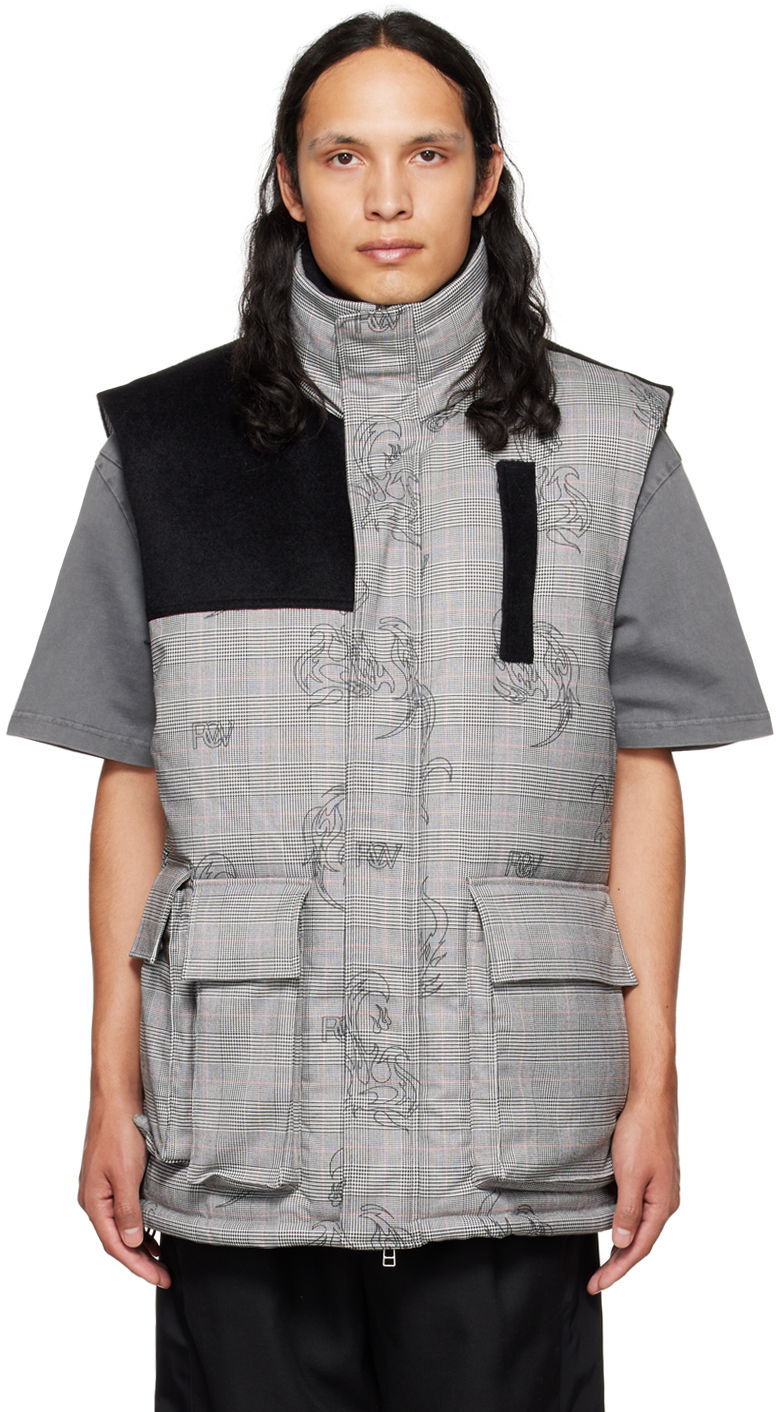 Prsluk Feng Chen Wang Feng Chen Wang Printed Down Vest Siva | FUF14VS02