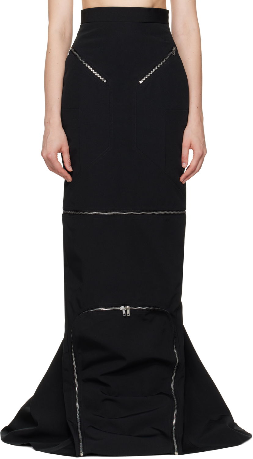 Suknja Rick Owens Rick Owens Hollywood Headon Maxi Skirt Crna | RO01E7399 PCVS