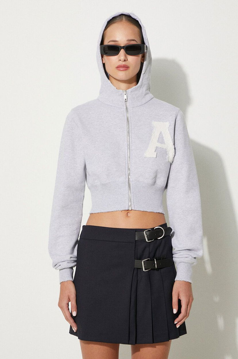 Dukserice Ambush Crop Hoodie With Hood Siva | BWBB002F24FLE0020505
