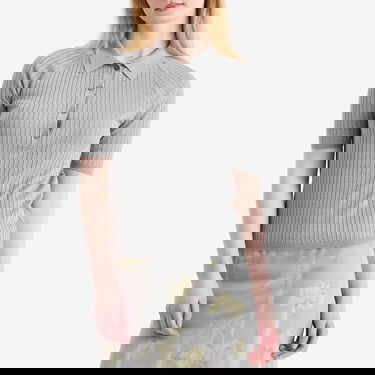 Polo majica Acne Studios Acne Studios Kamanda Knitted Polo Top Siva | A60575-902, 2