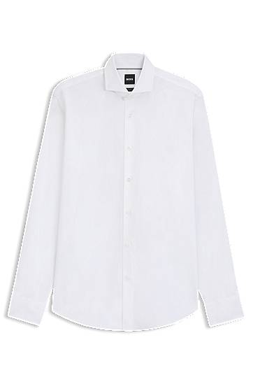 Košulja BOSS Regular-fit shirt in stretch-cotton twill Bijela | 50479948, 0