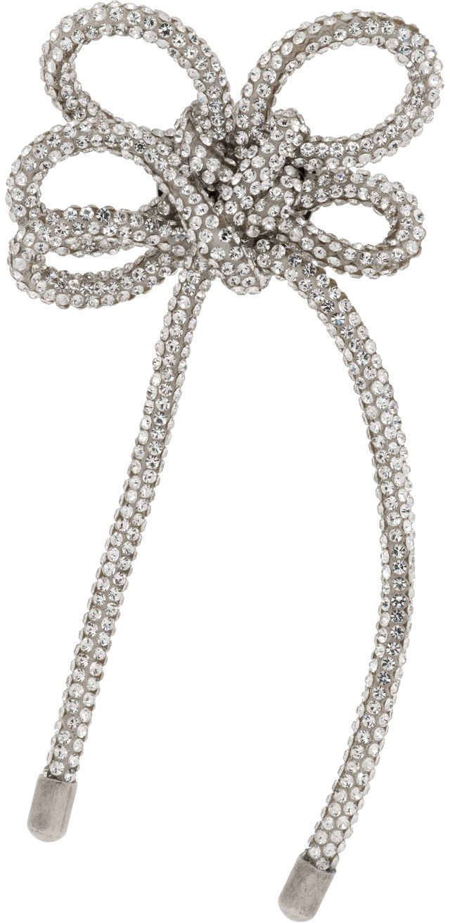 Naušnice Acne Studios Crystal Cord Single Clip-On Earring Siva | C50427-