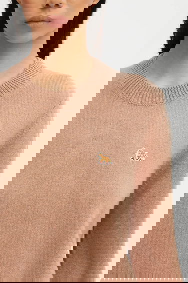 Džemper MAISON KITSUNÉ Maison Kitsuné Baby Fox Lambswool Regular Fit Crew Neck Sweater Bež | PW00817KT1006, 3