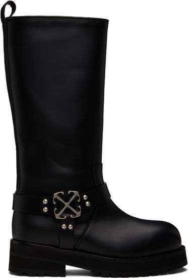 Odjeća Off-White Off-White Off Track Leather Boots Crna | OWIE045C99LEA0011072, 0