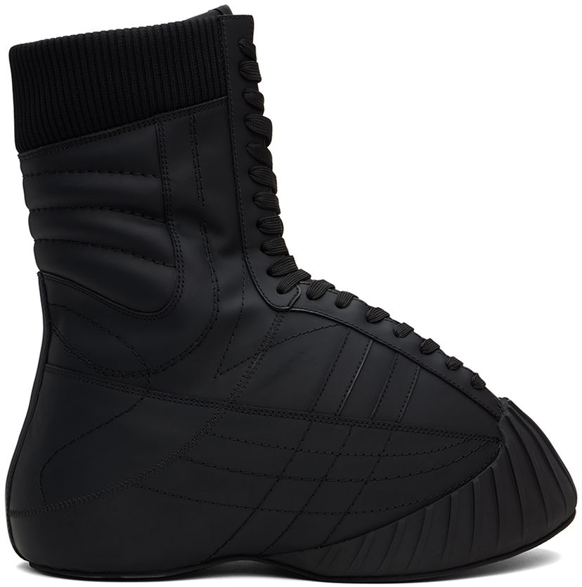 Odjeća Balmain Balmain B-Cloud Rubberized Leather Boots Crna | DM0TA364LZLT