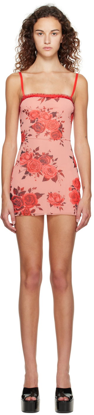 Haljina GUIZIO Guizio Floral Print Mini Dress Ružičasta | H23408K013