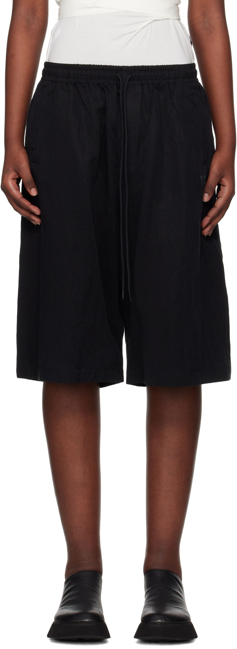 Kratke hlače Y-3 Y-3 Washed Twill Shorts Crna | JD3516