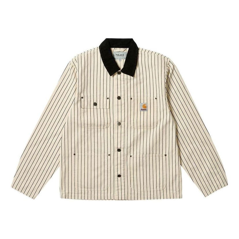 Jakna Palace Palace x Carhartt WIP Men's Striped Chore Coat Bež | I032717
