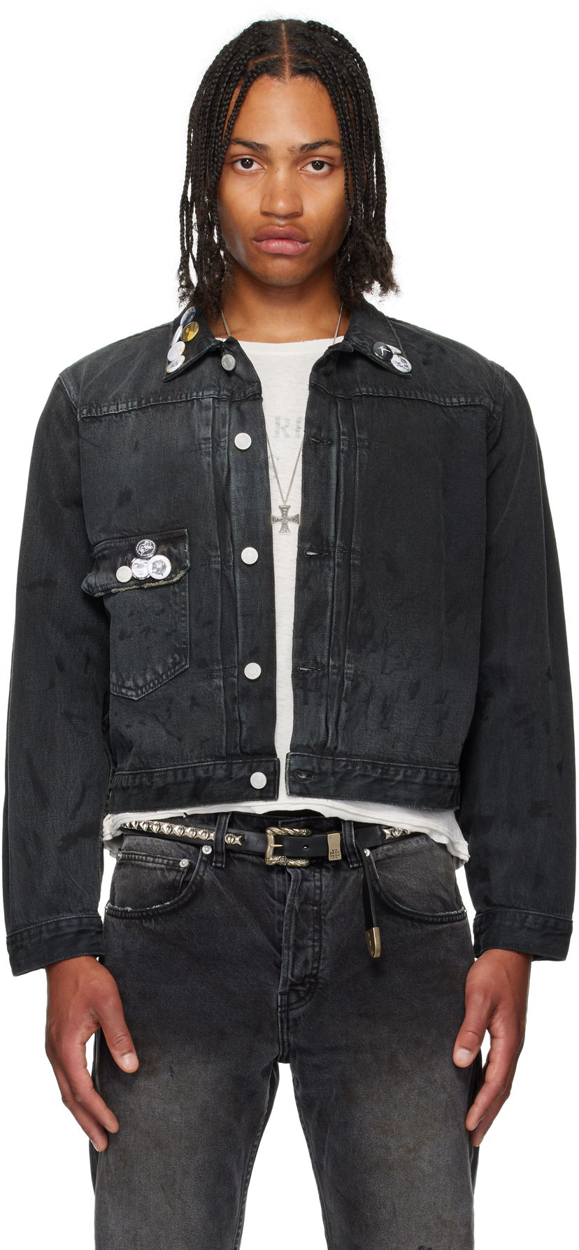 Jakna Enfants Riches Déprimés Enfants Riches Déprimés Type VII Pin Assemblage Denim Jacket Crna | 030-524