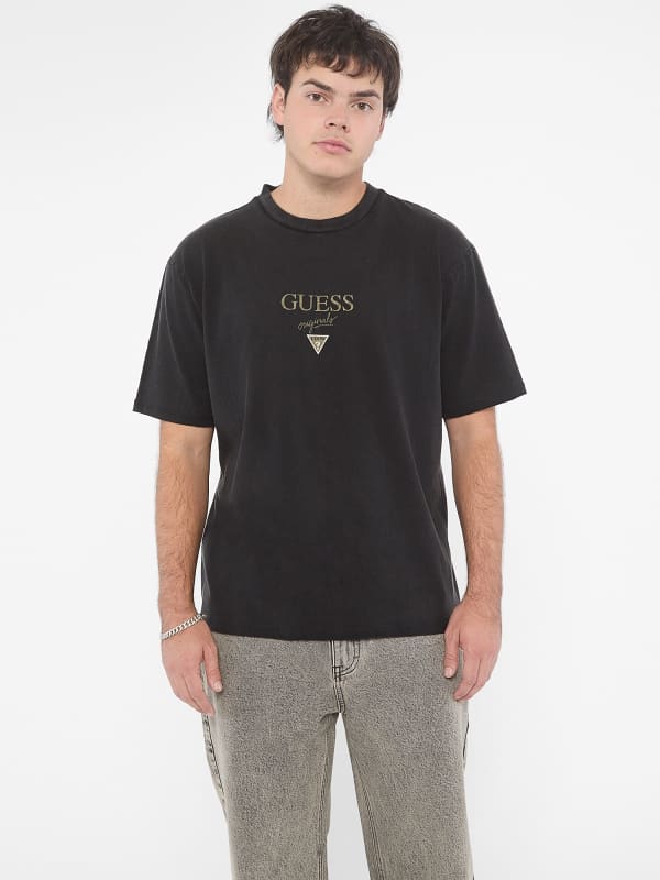 Majica kratkih rukava GUESS Front Logo T-Shirt Crna | M4BI15K8FQ4