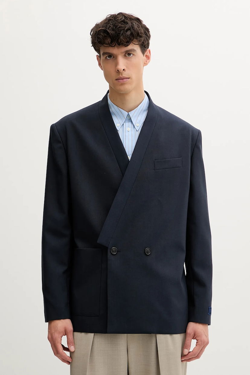 Jakna KENZO Kenzo Double-Breasted Wool Blazer Tamnoplava | FE65VE1309GE