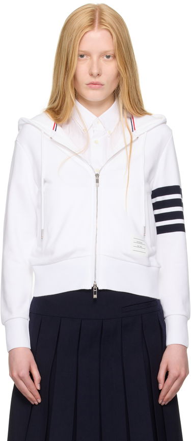 Dukserice Thom Browne Thom Browne Classic Zip Up Hoodie Bijela | FJT400A-00535, 0