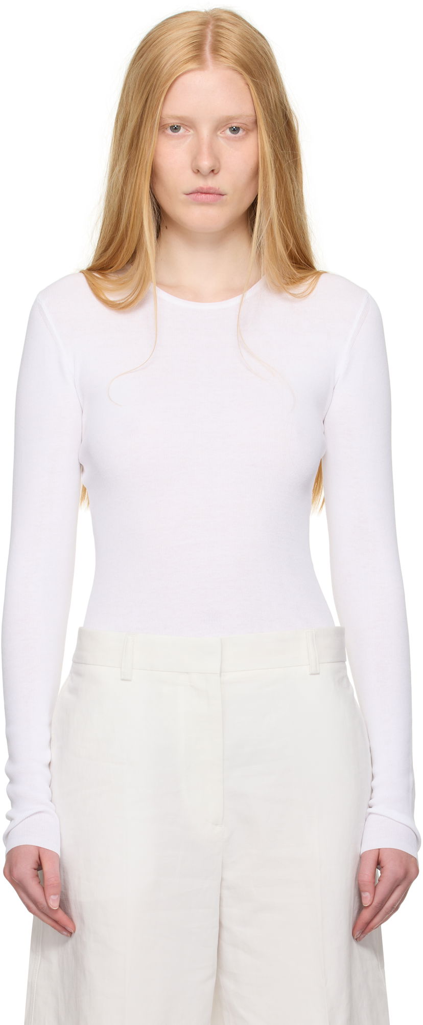 Majica kratkih rukava TOTEME TOTEME Compact Cotton T-Shirt Bijela | 252-WRT0491-YA0172
