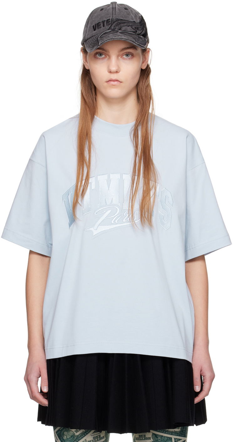 Majica kratkih rukava VETEMENTS VTMNTS Embroidered Logo T-Shirt Plava | VL20TR280L