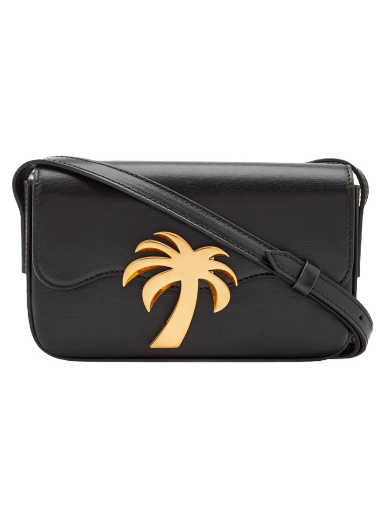 Torba za rame Palm Angels Baguette Palm Bag Crna | PWNQ012F22LEA0011076