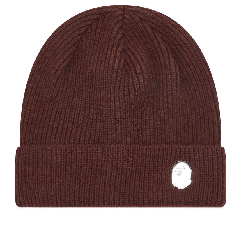 Kapica BAPE One Point Knitted Beanie Smeđa | 001HTK801304M-BRW