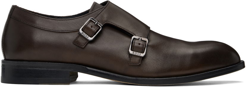 Odjeća BOSS Leather Monkstraps with Flexible Sole Smeđa | 50536161
