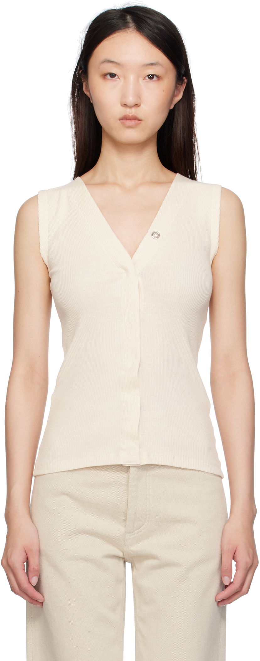 Majica bez rukava Baserange Baserange Tav Snap Tank Top Bijela | TOTVS-RC-SU25