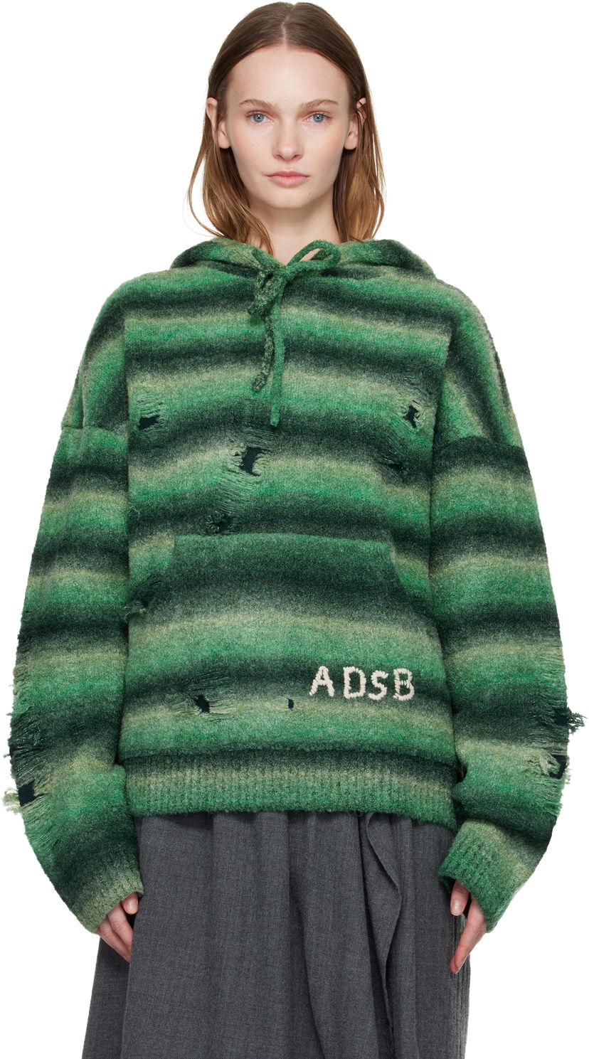 Dukserice Andersson Bell Gradient Distressed Hoodie Zelena | atb1391u