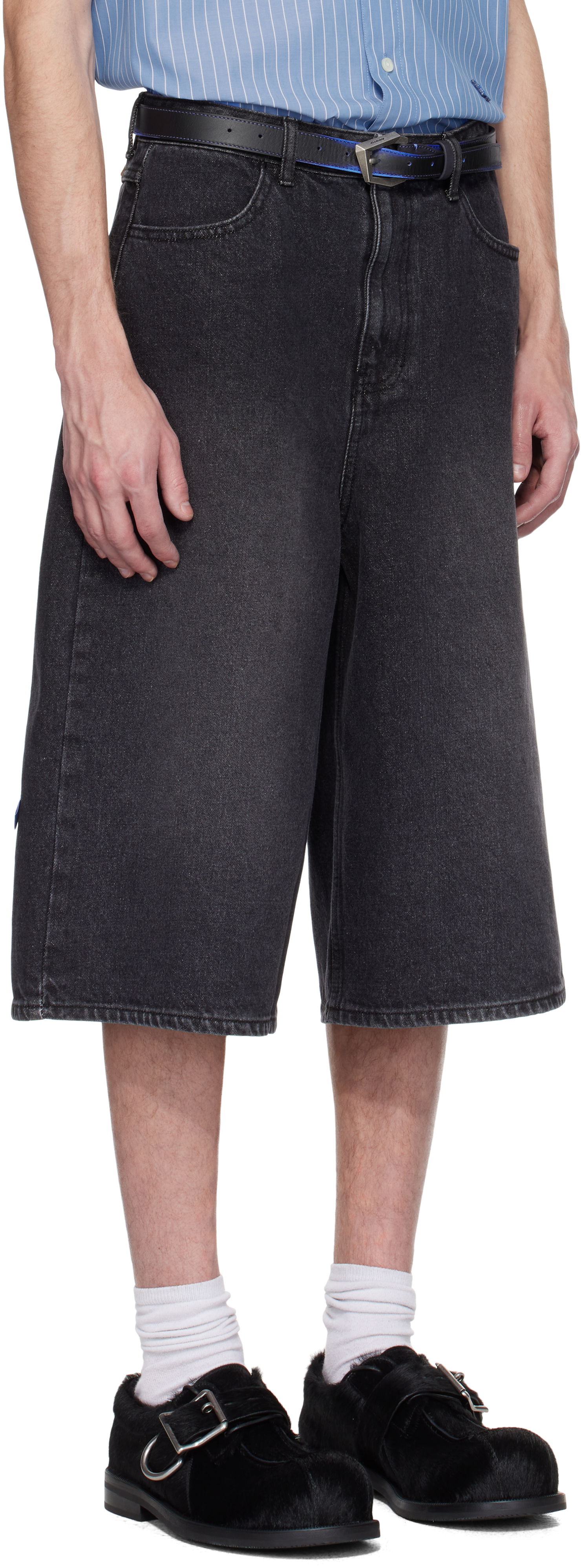 Kratke hlače ADER ERROR ADER error Sig; TRS Tag 01 Denim Shorts Crna | BN42FYJE0201BK, 1
