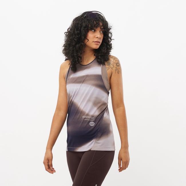 Majica bez rukava Salomon Core Graphic Training Tank Top Ljubičasta | LC2460400