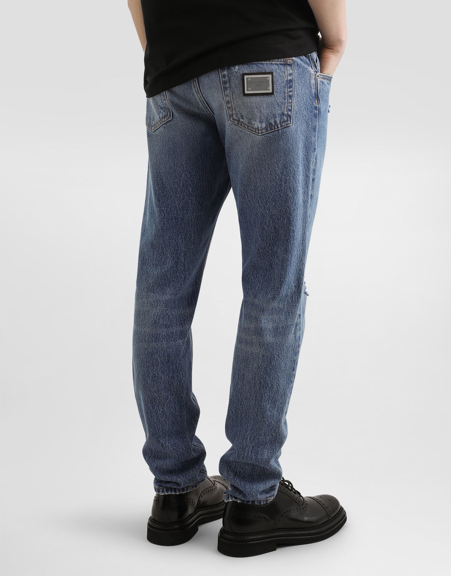Jeans Dolce & Gabbana Dolce & Gabbana Regular Fit Distressed Jeans 44 Plava | GYJCCDG8NH5S9001, 1