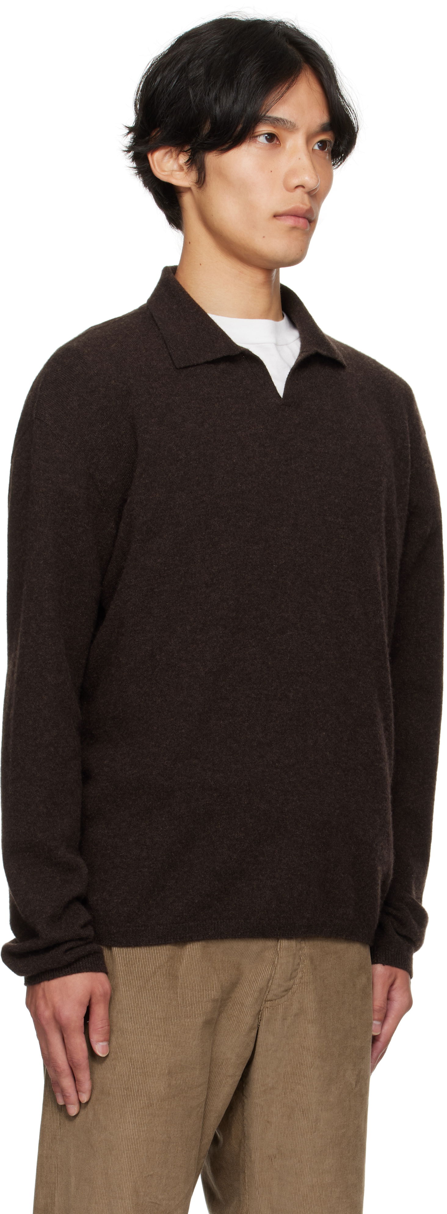 Džemper The Row The Row Franz Knit Polo Smeđa | 1015-Y556, 1