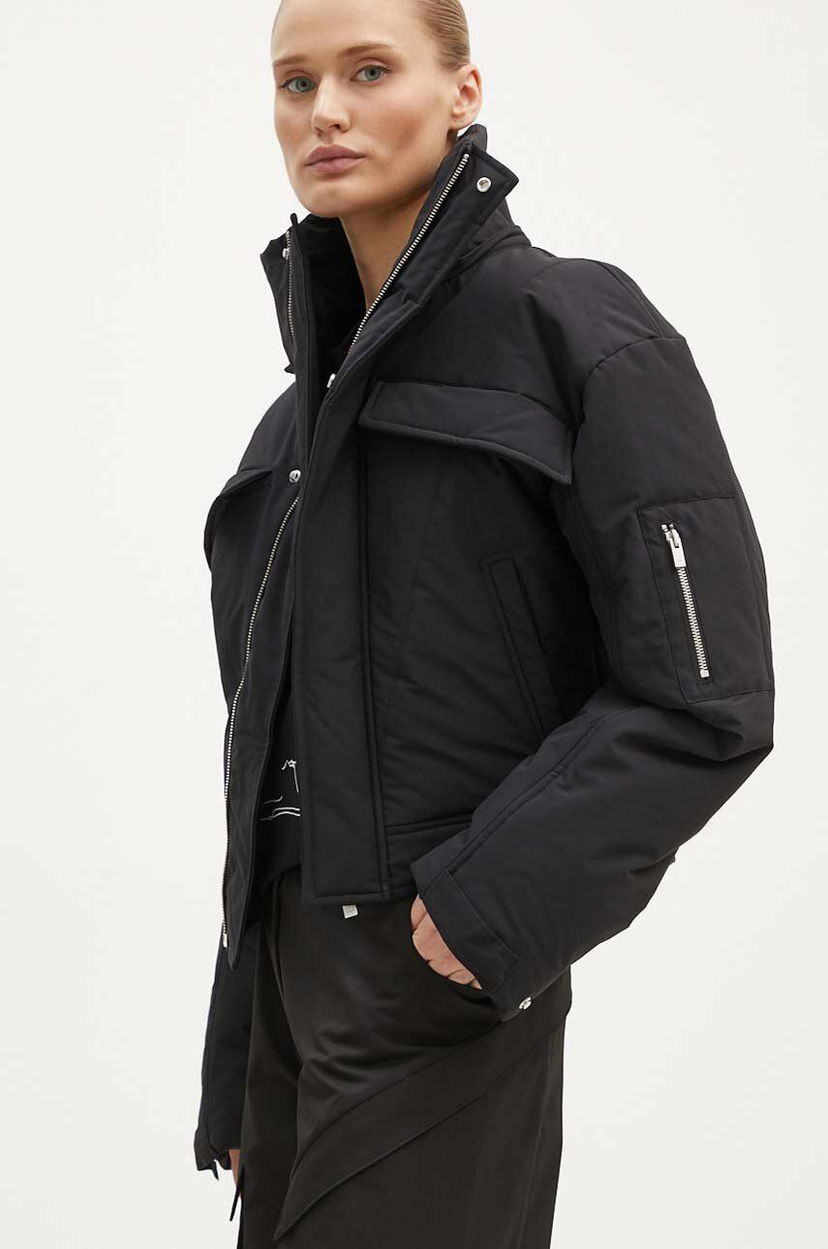 Pernata jakna HELIOT EMIL Cropped Asymmetrical Puffer Jacket Crna | PREAW24.W.02.132