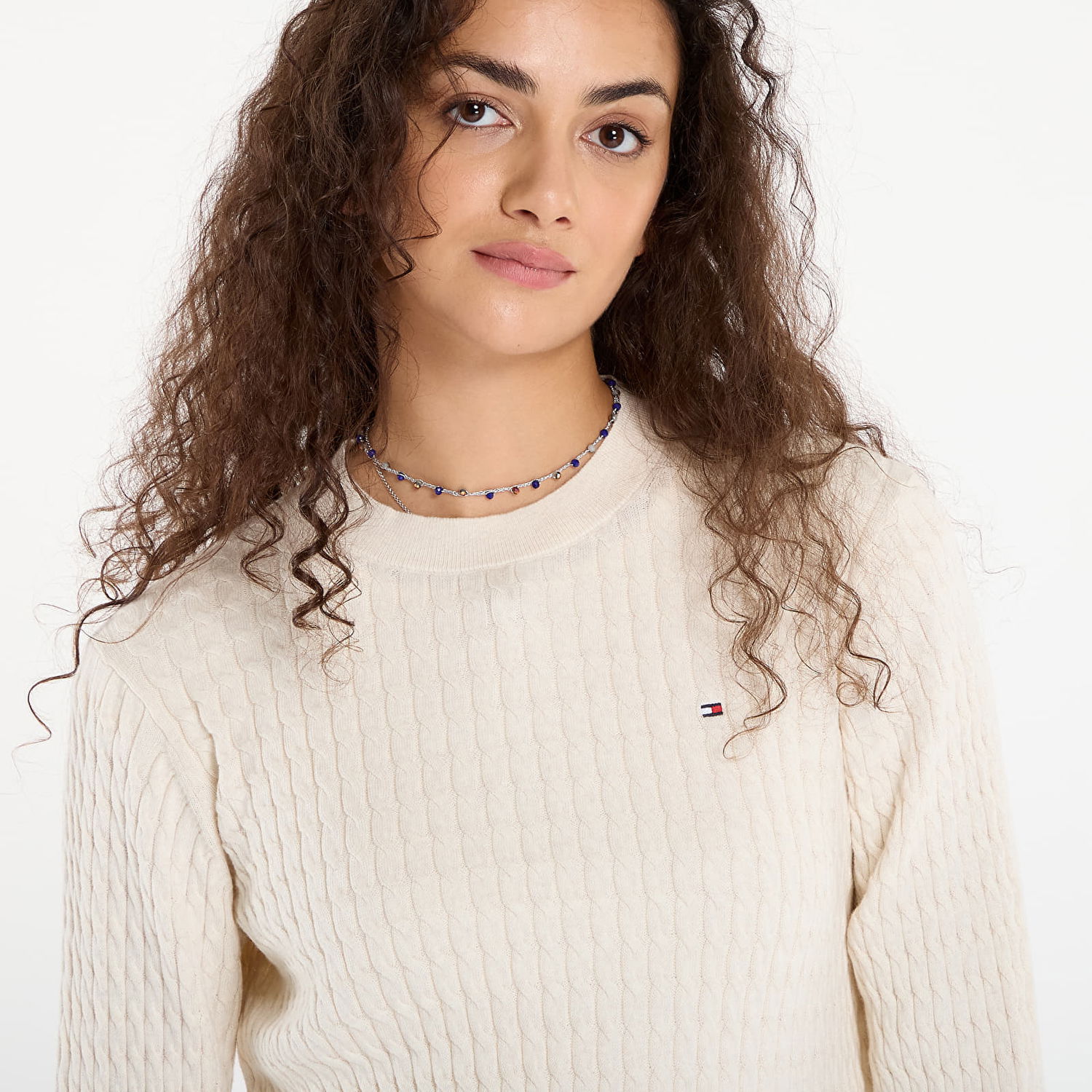 Džemper Tommy Hilfiger Tommy Hilfiger Cable Fine Knit Sweater Bež | WW0WW44993-0F5, 1