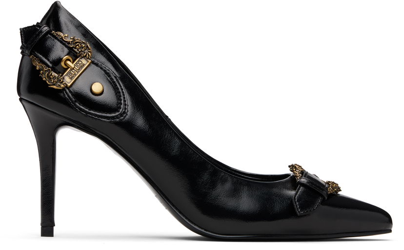 Haljina Versace Versace Jeans Couture Scarlett Baroque Buckle Heels Crna | E79VA3S56_EZSC35