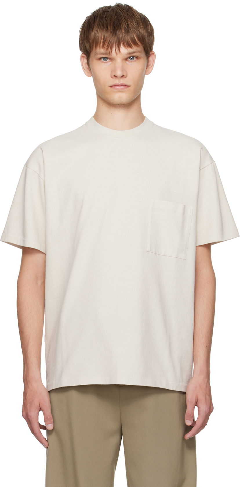 Majica kratkih rukava The Row The Row Niels Pocket T-Shirt Bež | 1112-K526