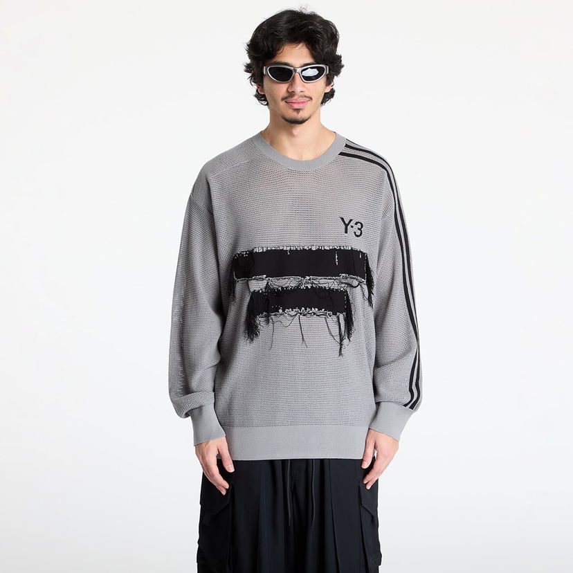 Džemper Y-3 Y-3 Graphic Knit Crew Sweatshirt Siva | JM3238