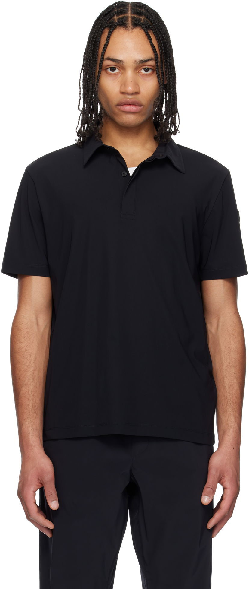 Polo majica Moncler Moncler Black Logo Patch Polo Crna | K10918A00010829JP