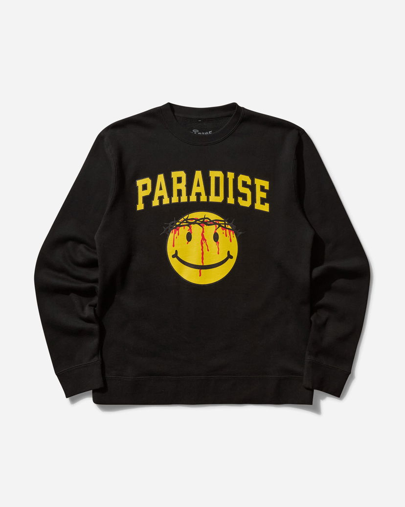 Dukserice PARADIS3 Smiley Jesus Crewneck Sweatshirt Crna | PASMILEYCREW 1