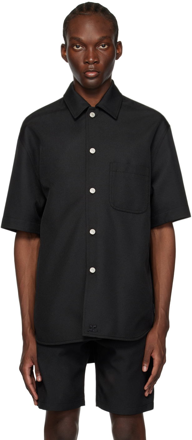 Košulja Courrèges Short Sleeve Button-Up Shirt Crna | 123CCH023PL0056