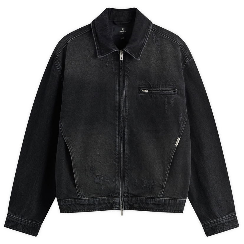 Jakna Represent Clo Collared Denim Jacket Crna | MLM100336-03