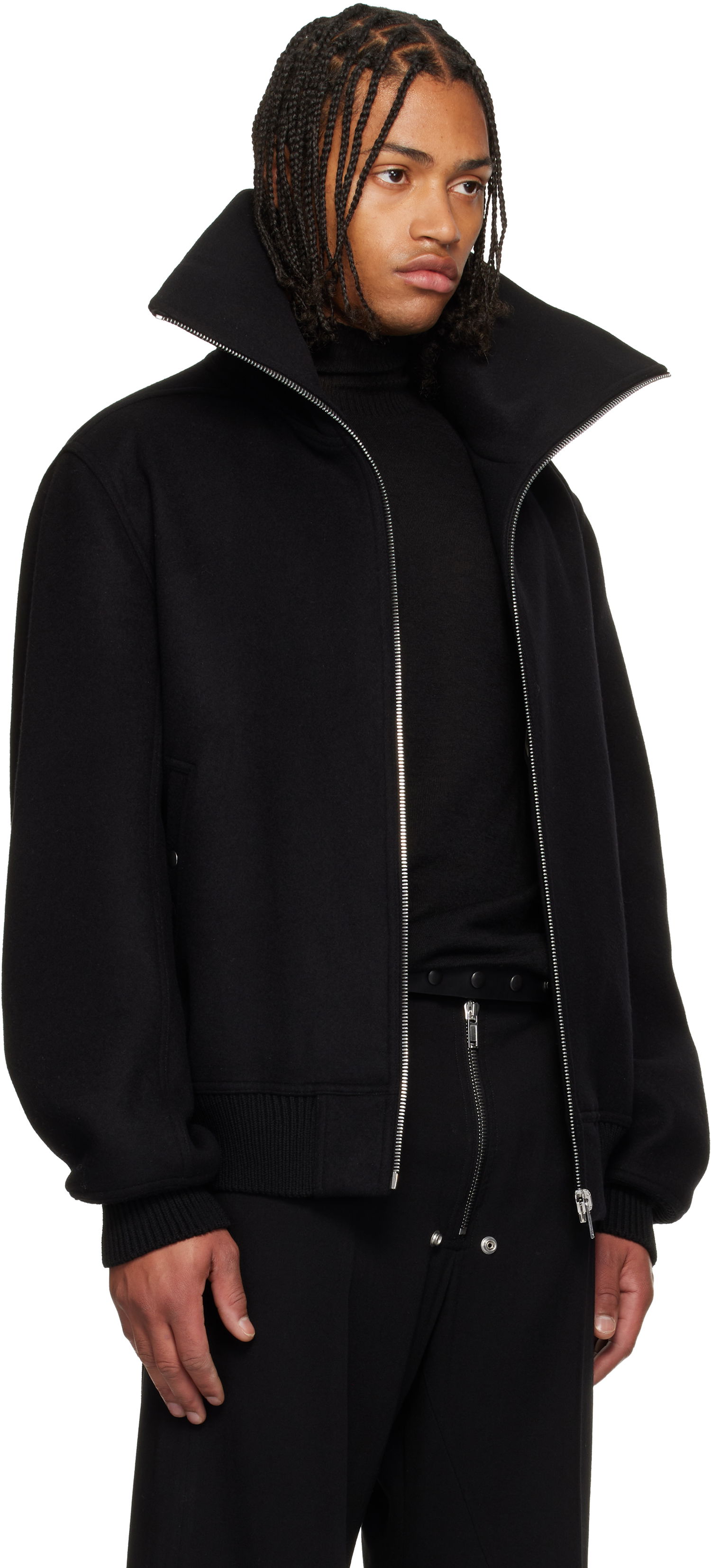 Bomber jakna Rick Owens Concordians Blixa Dracucollar Jacket Crna | RR02E1710 WSF, 1