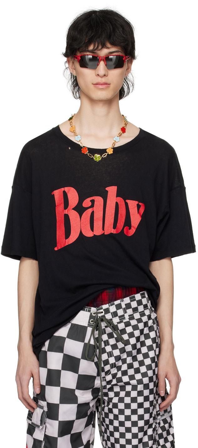 Majica kratkih rukava ERL ERL 'Baby' Print T-Shirt Crna | ERL08T016