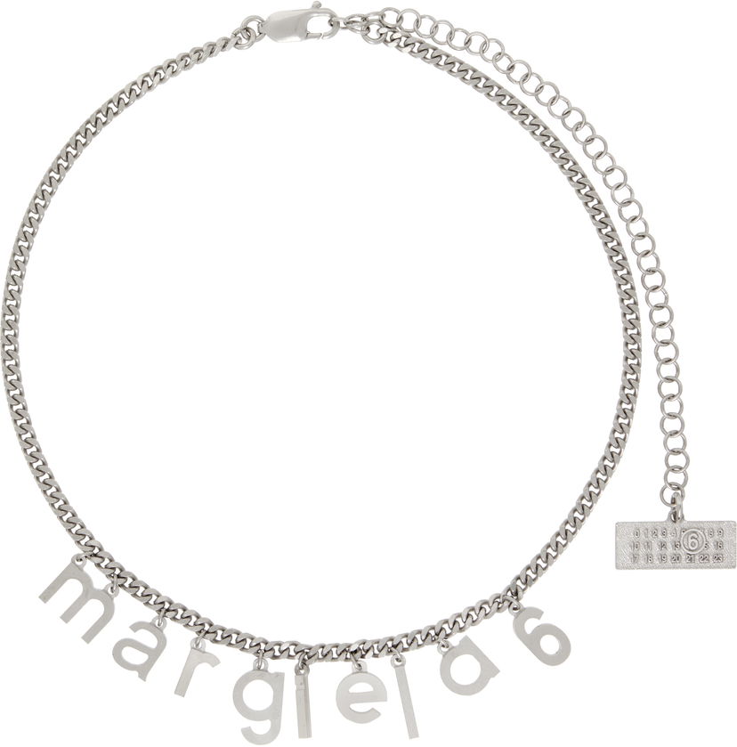 Ogrlica Maison Margiela MM6 Maison Margiela Letter Logo Chain Necklace Metalik | SM6UU0069 P7212