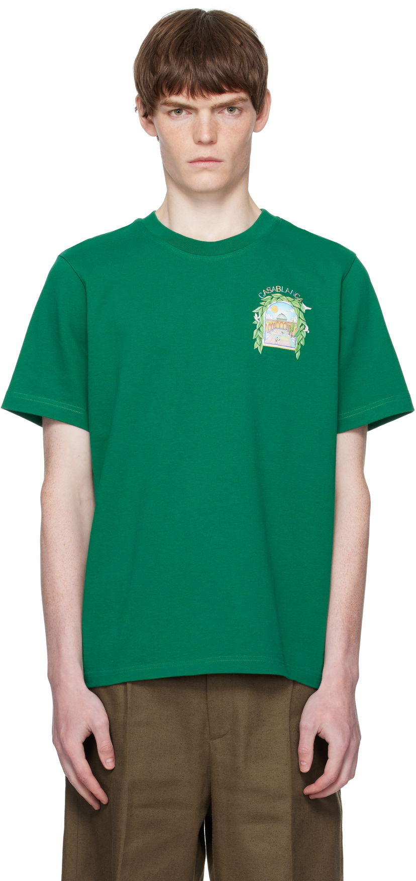 Majica kratkih rukava Casablanca Casablanca L'Arche De Tennis T-Shirt Zelena | MPF25-JTS-001-17-EX-FLANNELS