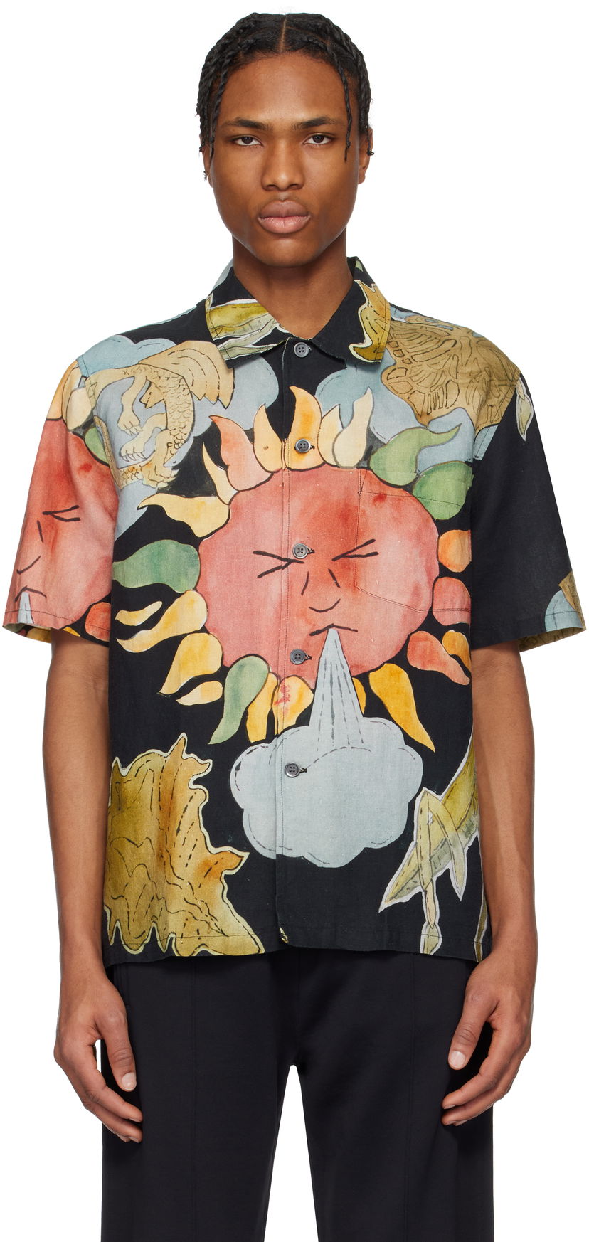 Košulja OUR LEGACY Our Legacy Box Print Short Sleeve Shirt Crna | M2252BSP